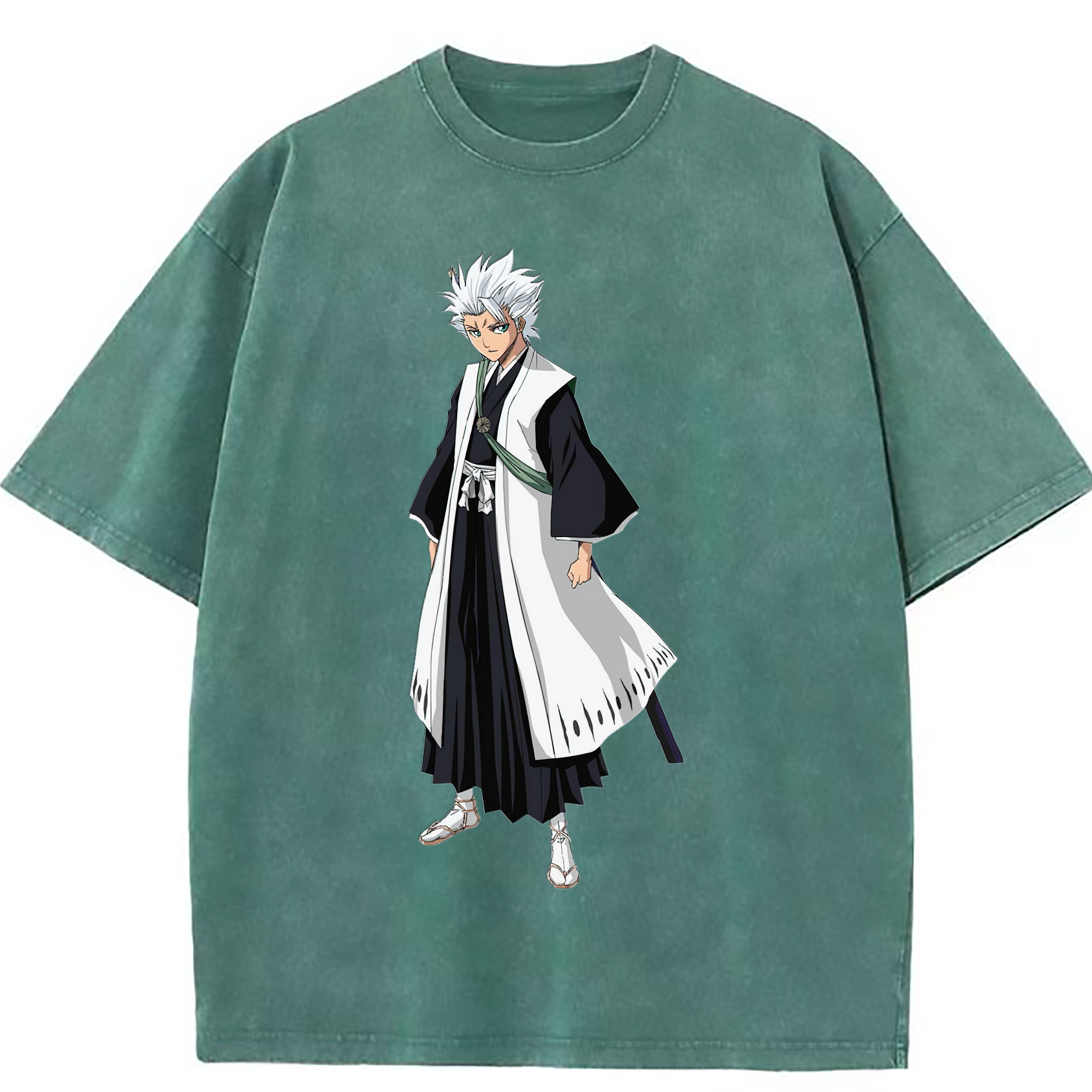 （画像用） ブリーチ 日番谷冬獅郎（ひつがや とうしろう） BLEACH Hitsugaya Toushirou 綿100% ヴィンテージ風 半袖Tシャツ（フロントプリント）